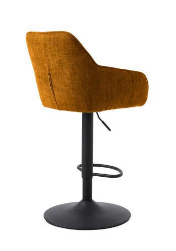 Avola Select Barhocker, mit Rckenlehne, Armlehnen, Fusttze, Trompetenfu  rostfarbenes Polyester und schwarzer Stahl