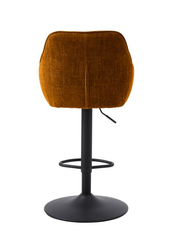 Avola Select Barhocker, mit Rckenlehne, Armlehnen, Fusttze, Trompetenfu  rostfarbenes Polyester und schwarzer Stahl