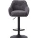 Avola Select Barhocker, mit Rckenlehne, Armlehnen, Fusttze, Trompetenfu  graphitgraues Polyester und schwarzer Stahl