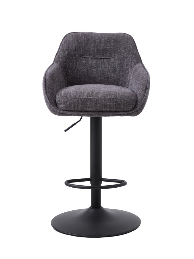 Avola Select Barhocker, mit Rckenlehne, Armlehnen, Fusttze, Trompetenfu  graphitgraues Polyester und schwarzer Stahl