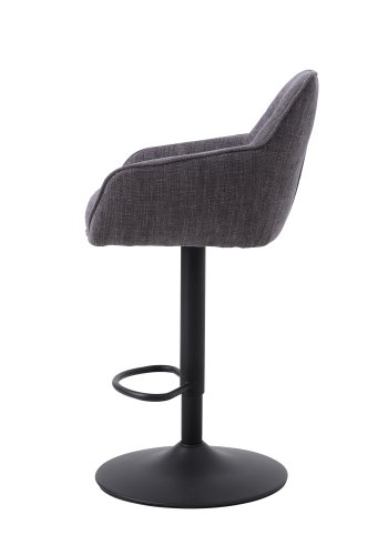 Avola Select Barhocker, mit Rckenlehne, Armlehnen, Fusttze, Trompetenfu  graphitgraues Polyester und schwarzer Stahl