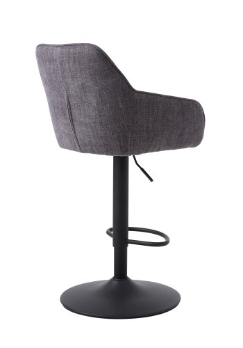 Avola Select Barhocker, mit Rckenlehne, Armlehnen, Fusttze, Trompetenfu  graphitgraues Polyester und schwarzer Stahl