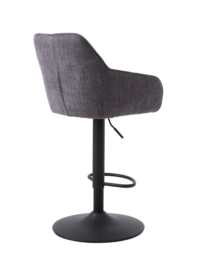 Avola Select Barhocker, mit Rckenlehne, Armlehnen, Fusttze, Trompetenfu  graphitgraues Polyester und schwarzer Stahl