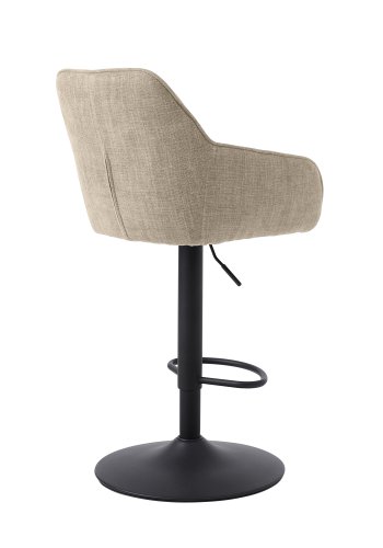 Avola Select Barhocker, mit Rckenlehne, Armlehnen, Fusttze, Trompetenfu  Leinenpolyester und schwarzer Stahl