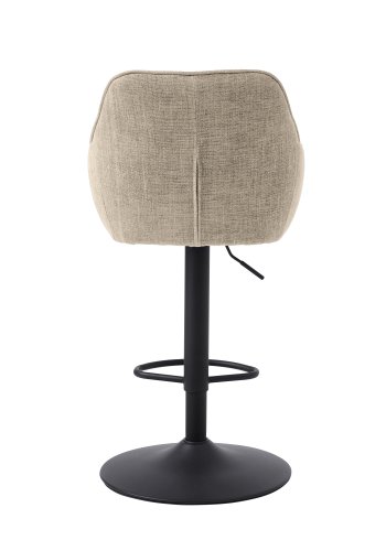 Avola Select Barhocker, mit Rckenlehne, Armlehnen, Fusttze, Trompetenfu  Leinenpolyester und schwarzer Stahl