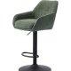 Avola Select Barhocker, mit Rckenlehne, Armlehnen, Fusttze, Trompetenfu  waldgrnes Polyester und schwarzer Stahl