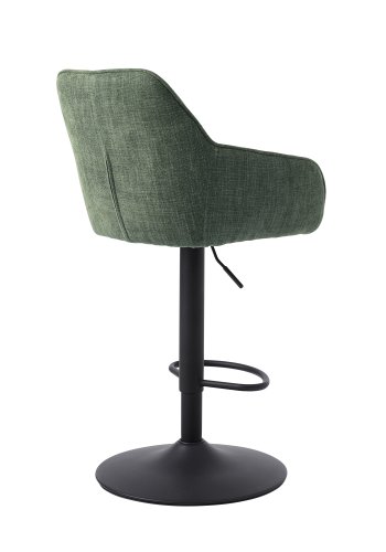 Avola Select Barhocker, mit Rckenlehne, Armlehnen, Fusttze, Trompetenfu  waldgrnes Polyester und schwarzer Stahl