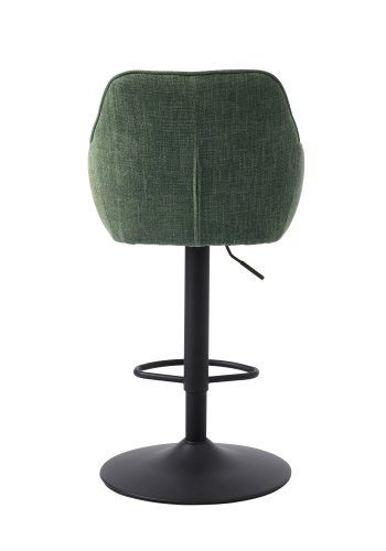 Avola Select Barhocker, mit Rckenlehne, Armlehnen, Fusttze, Trompetenfu  waldgrnes Polyester und schwarzer Stahl