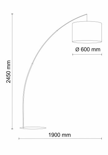 TK Moby gulvlampe - naturlig lin og sort metall