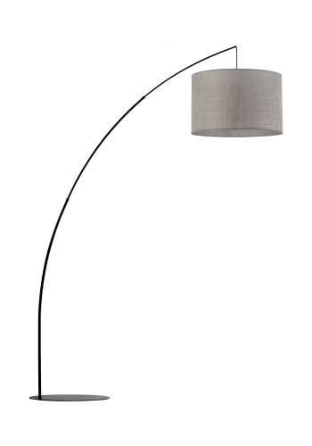 TK Moby gulvlampe - grtt stoff og sort metall