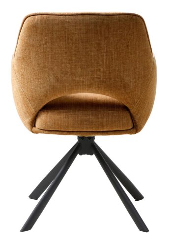 UNIQUE FURNITURE Cowley spisebordsstol, m. arml�n og drejefunktion - rust polyester og sorte ben