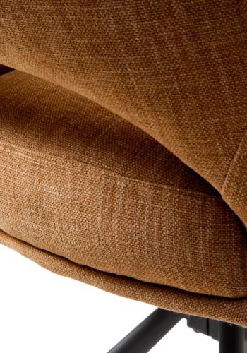 UNIQUE FURNITURE Cowley spisebordsstol, m. arml�n og drejefunktion - rust polyester og sorte ben