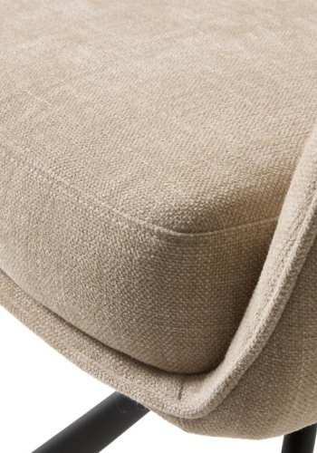 UNIQUE FURNITURE Cowley spisebordsstol, m. arml�n og drejefunktion - linned polyester og sorte ben