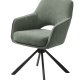 UNIQUE FURNITURE Cowley spisebordsstol, m. arml�n og drejefunktion - skovgr�n polyester og sorte ben