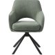 UNIQUE FURNITURE Cowley spisebordsstol, m. arml�n og drejefunktion - skovgr�n polyester og sorte ben