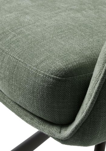 UNIQUE FURNITURE Cowley spisebordsstol, m. arml�n og drejefunktion - skovgr�n polyester og sorte ben