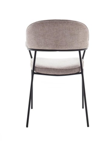 UNIQUE FURNITURE Kinderslev spisebordsstol, m. arml�n - sand polyester og sort st�l