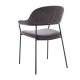 UNIQUE FURNITURE Kindersley spisebordsstol, m. arml�n - m�rkegr� polyester og sort st�l