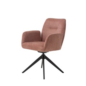 Roxana Select drejestol, m. armln - rose polyester og sort stl