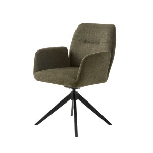 Roxana Select drejestol, m. armln - olivengrn polyester og sort stl
