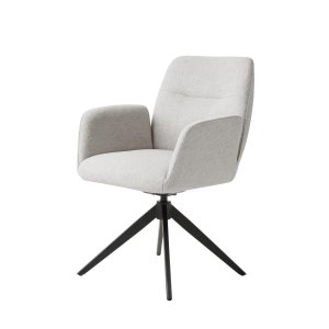 Roxana drejestol, m. arml�n - lysegr� stof og sort st�l
