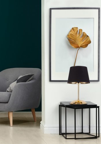 TK Glory bordlampe - sort stof og guld metal