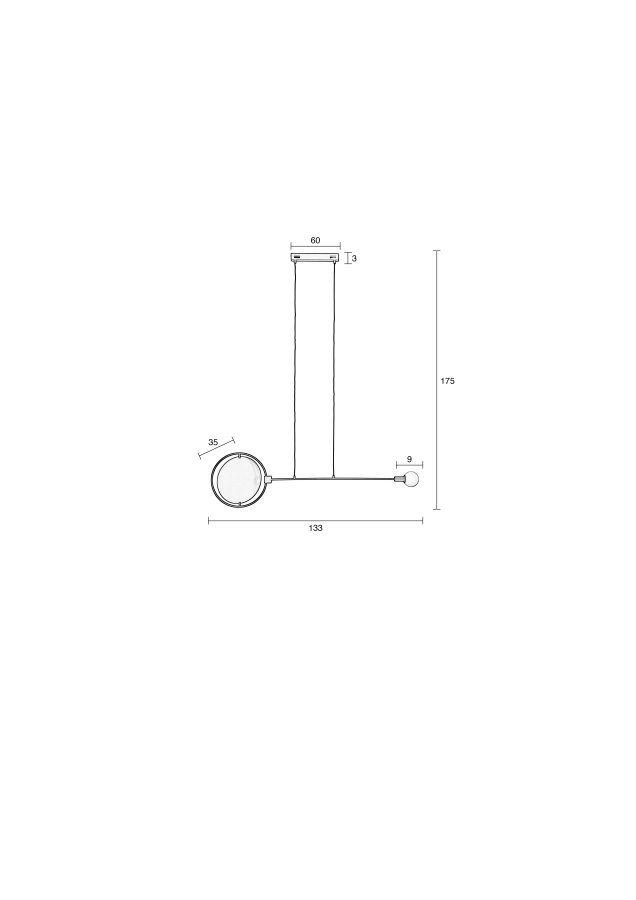 ZUIVER Sirius taklampe - svart jern