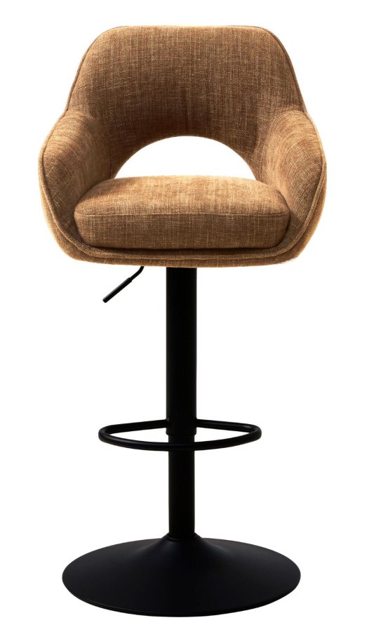 UNIQUE FURNITURE Cowley barstol, m. rygl�n, arml�n og fodst�tte - rust polyester og sorte ben