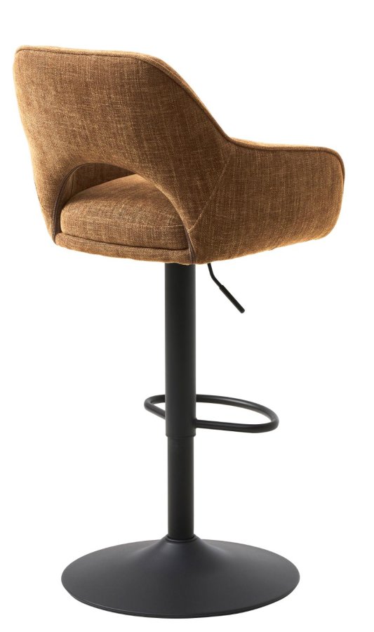 UNIQUE FURNITURE Cowley barstol, m. rygl�n, arml�n og fodst�tte - rust polyester og sorte ben