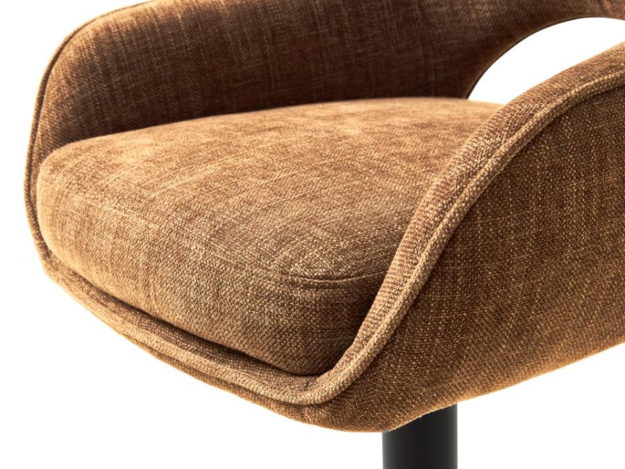 UNIQUE FURNITURE Cowley barstol, m. rygl�n, arml�n og fodst�tte - rust polyester og sorte ben