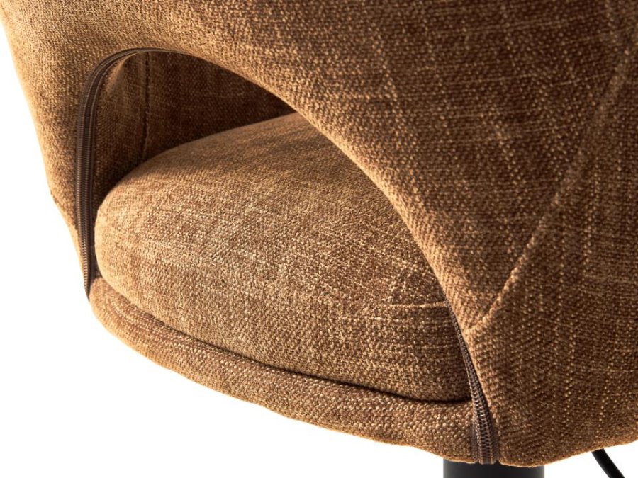 UNIQUE FURNITURE Cowley barstol, m. rygl�n, arml�n og fodst�tte - rust polyester og sorte ben
