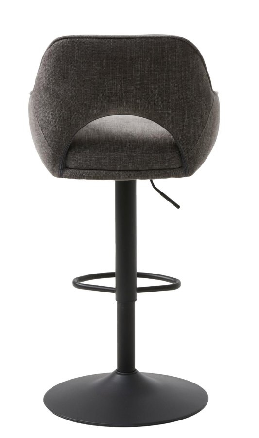 UNIQUE FURNITURE Cowley barstol, m. rygl�n, arml�n og fodst�tte - grafitgr� polyester og sorte ben
