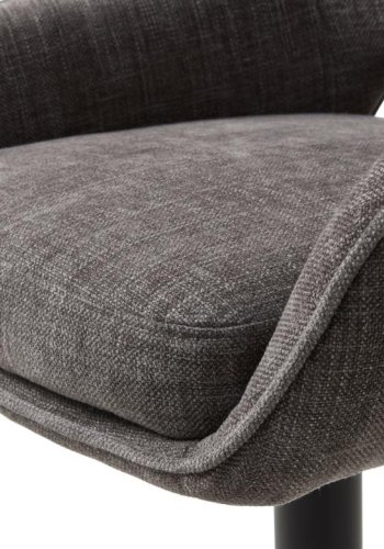 UNIQUE FURNITURE Cowley barstol, m. rygl�n, arml�n og fodst�tte - grafitgr� polyester og sorte ben