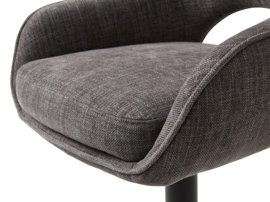 UNIQUE FURNITURE Cowley barstol, m. rygl�n, arml�n og fodst�tte - grafitgr� polyester og sorte ben