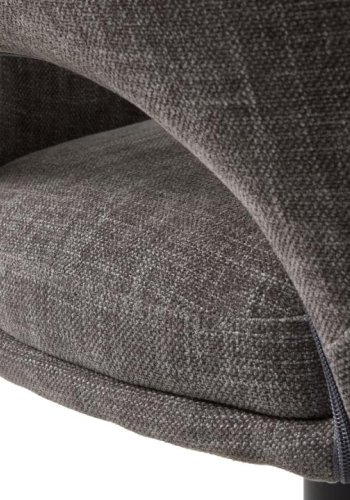 UNIQUE FURNITURE Cowley barstol, m. rygl�n, arml�n og fodst�tte - grafitgr� polyester og sorte ben