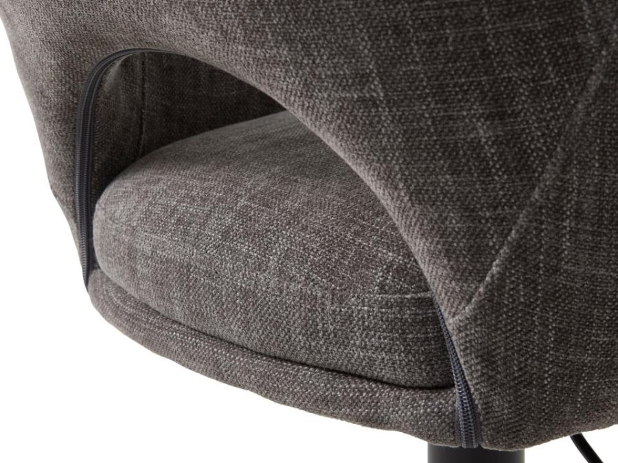 UNIQUE FURNITURE Cowley barstol, m. rygl�n, arml�n og fodst�tte - grafitgr� polyester og sorte ben