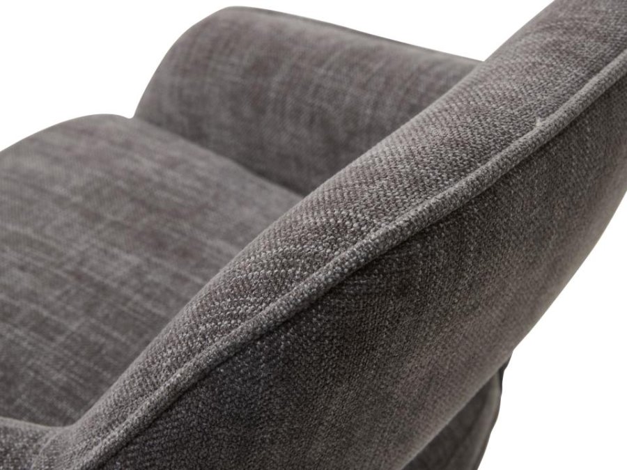 UNIQUE FURNITURE Cowley barstol, m. rygl�n, arml�n og fodst�tte - grafitgr� polyester og sorte ben