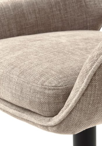 UNIQUE FURNITURE Cowley barstol, m. rygl�n, arml�n og fodst�tte - linned polyester og sorte ben