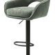 UNIQUE FURNITURE Cowley barstol, m. rygl�n, arml�n og fodst�tte - skovgr�n polyester og sorte ben