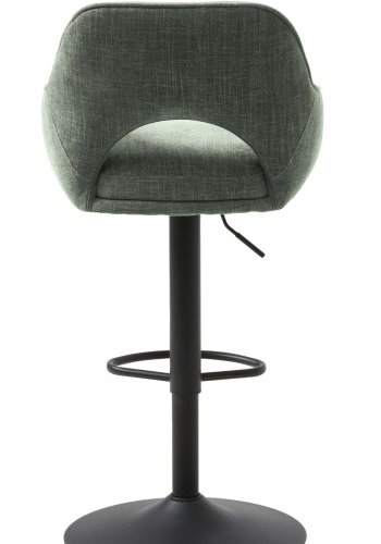 UNIQUE FURNITURE Cowley barstol, m. rygl�n, arml�n og fodst�tte - skovgr�n polyester og sorte ben
