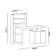 FUNZI LIVING Melis Schreibtisch mit Bücherregal – walnussfarbenes und weißes Melamin (146,3 x 60)