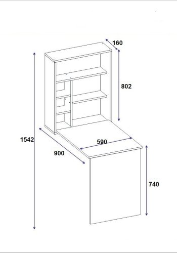 NORDVRK Sedir studiebord, hvit
