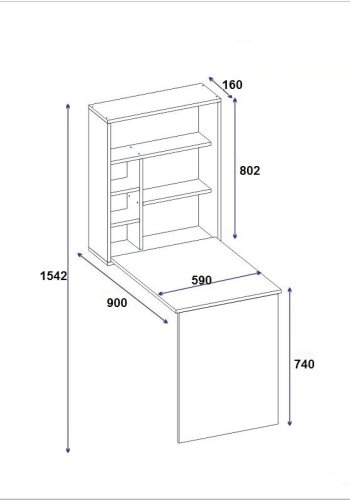 NORDVRK Sedir studiebord, antrasitt