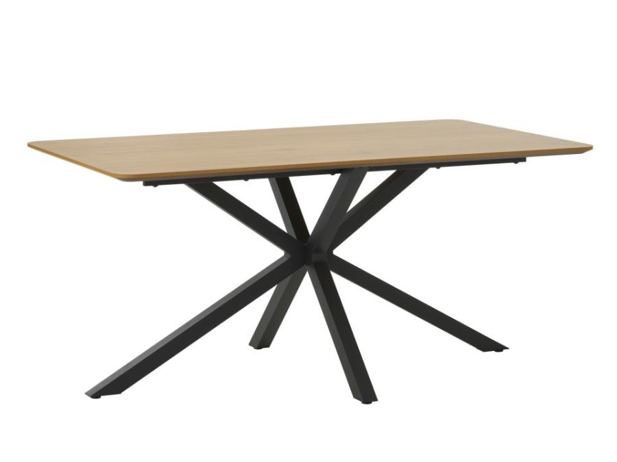UNIQUE FURNITURE spisebord, rektangul�r - natur egemelamin og sort metal (90x160)