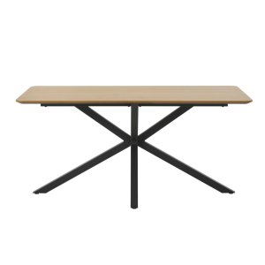 UNIQUE FURNITURE spisebord, rektangul�r - natur egemelamin og sort metal (90x160)