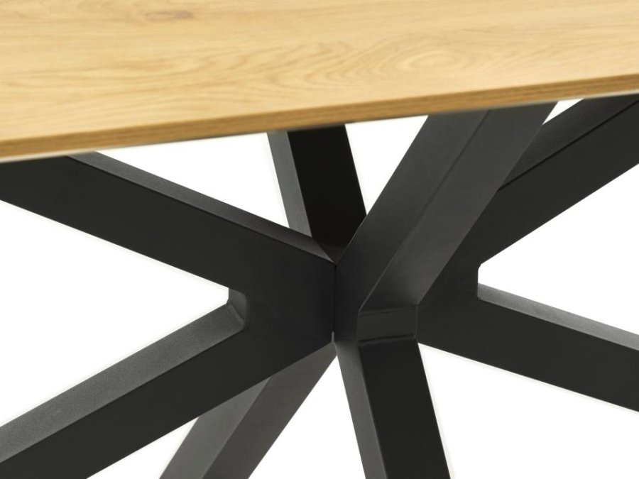 UNIQUE FURNITURE spisebord, rektangul�r - natur egemelamin og sort metal (90x160)