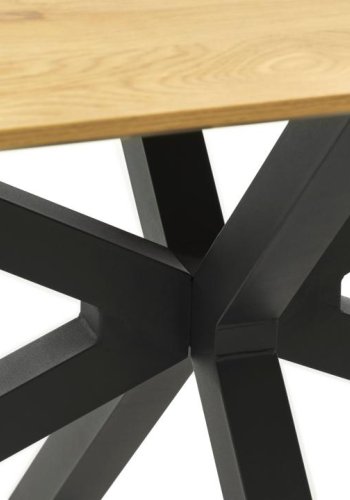 Cesura spisebord, rektangul�r - natur eg melamin og sort stjerne metal (90x160)