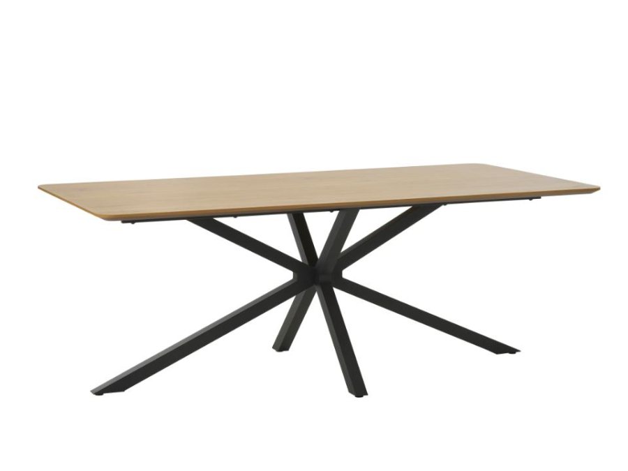 Cesura spisebord, rektangul�r - natur eg melamin og sort stjerne metal (100x200)