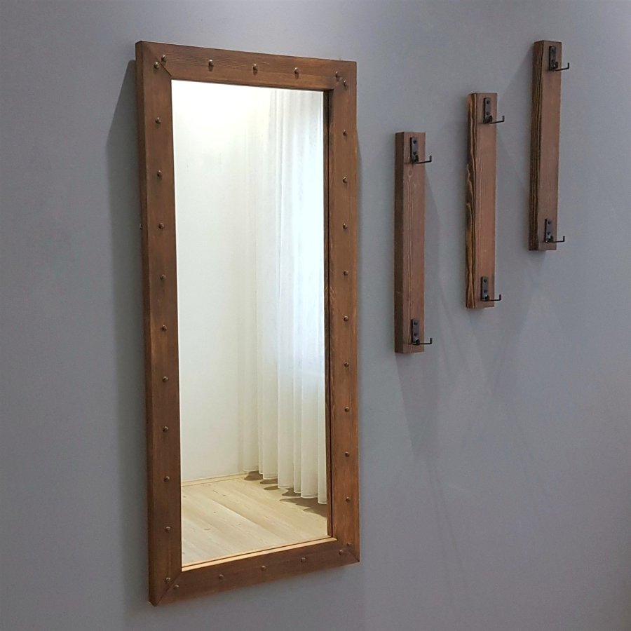 NORDVRK V108 inngangssett, m. 1 speil, 3 kleshyller - valnttfarget furu