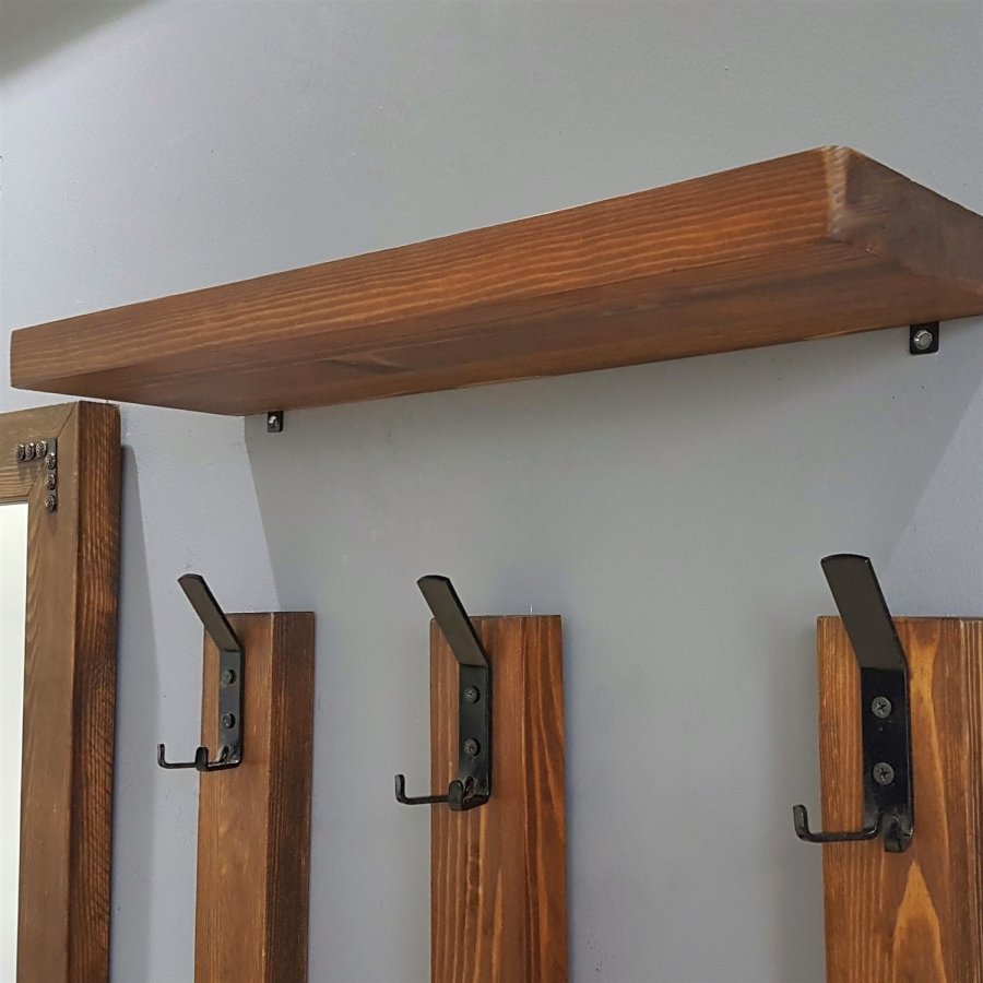 NORDVÄRK V109 entrést, m. 1 spejl, 3 knagerkker, 1 hylde - valnddefarvet fyrretr